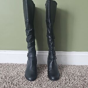Indigo Black Heeled Boots